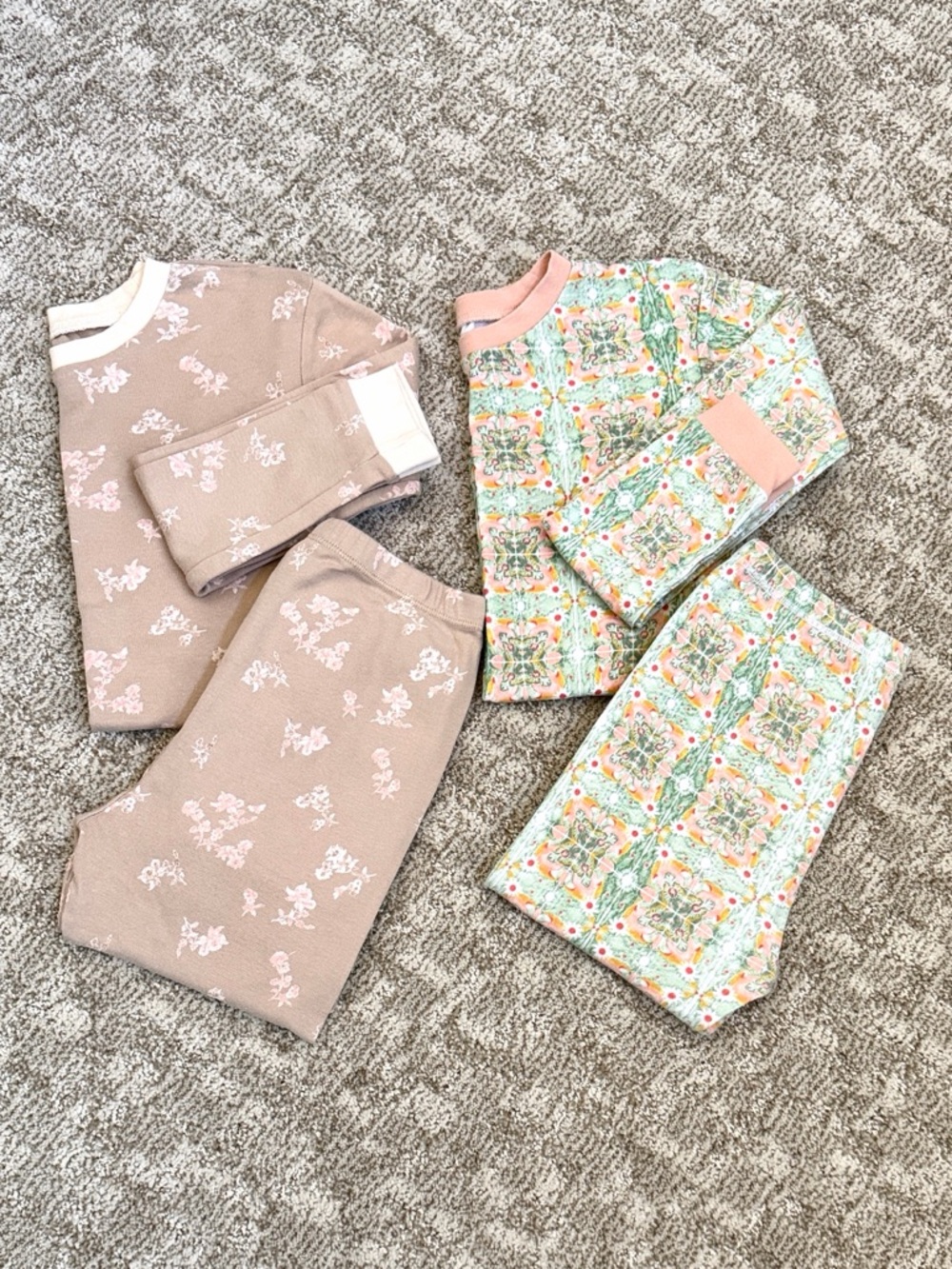 Burt's Bees Girls’ Spring Floral Organic Pajama Bundle—8Y